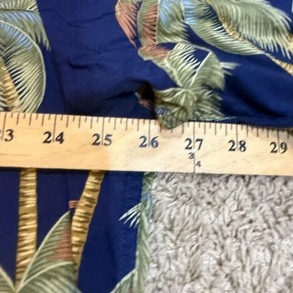 Reyn Spooner Shirt Mens 2XL Blue Palm Tree Hawaiian Aloha Short Sleeve Button Up - Picture 6 of 7